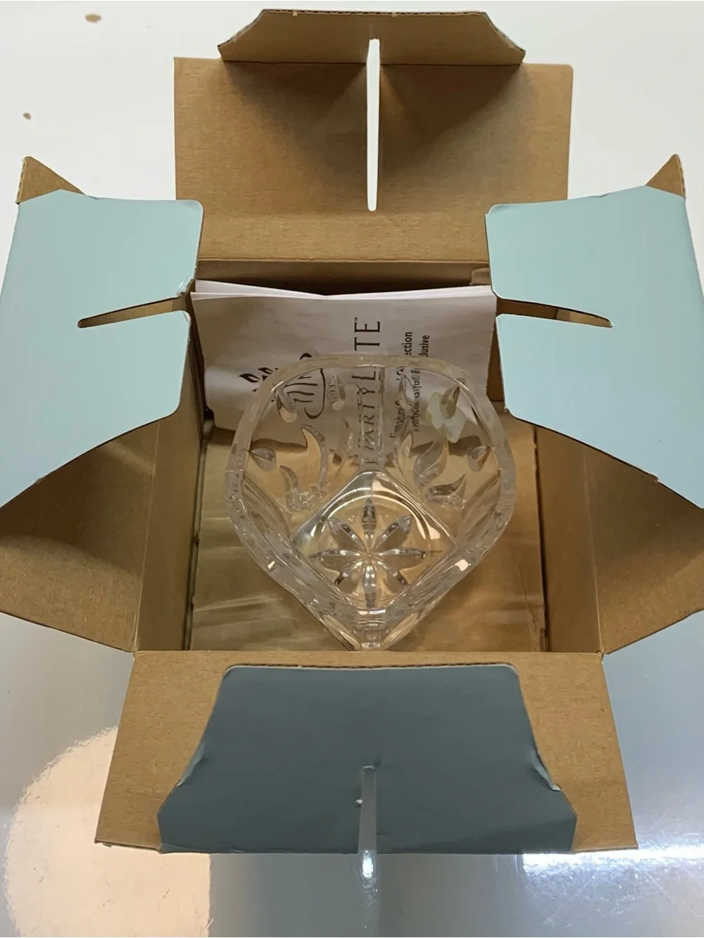 PARTYLITE Lead Crystal Square Votive Candle Holder P7253 NEW in Box
